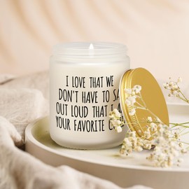 Mothers Day Gifts for Mom, Mom Birthday Gift from Daughter or Son, Funny Present for Grandma Nana Dad, Favorite Child Candle, Sentimental Fathers Day & Christmas Presents, Lavender Scented Candle