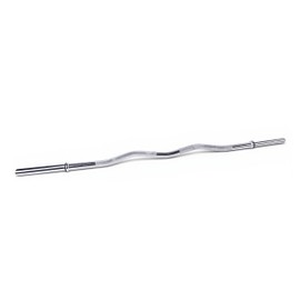 CAP Barbell 47-Inch Standard Solid E-Z Curl Bar, Chrome (RB-47), 46.53" L x 2" W X 1.34" H