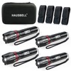 HAUSBELL T8 Upgraded Flashlight 4 Pack, 2000 Lumens High Lumens