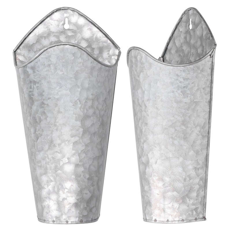 2PCS Iron Art Wall Planter Hanging Flowers Pot for Home