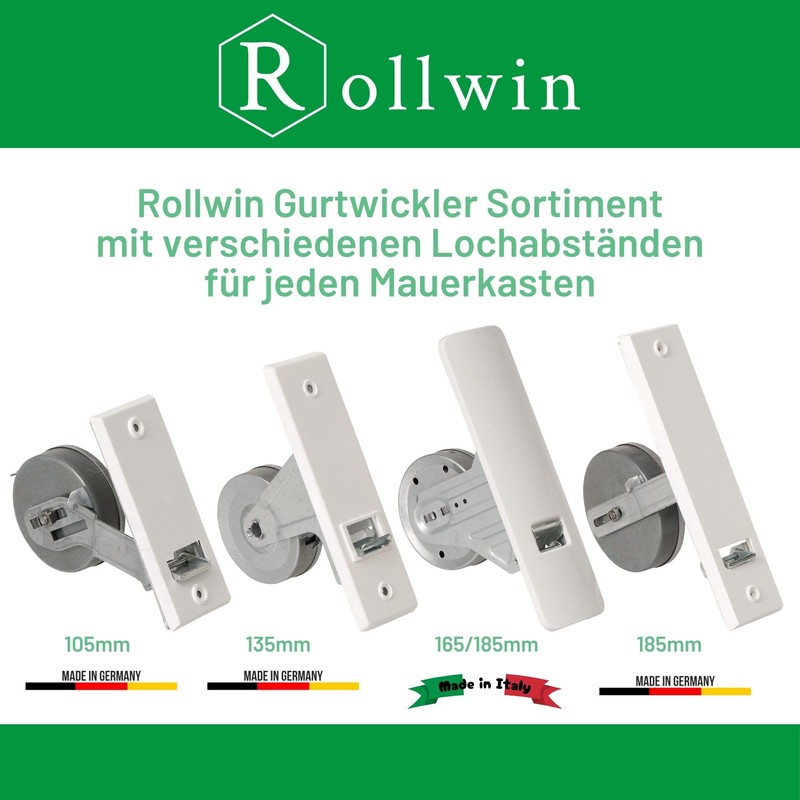 Rollwin Roller Shutter Belt Winder Flush-Mounted 105 mm Hole Spacing