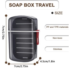 Yharnamite 2 Pcs Travel Soap Case Box, Portable Bar Soap Holder with Lid, Travel Soap Box, Waterproof Leakproof Soap Bar Dish for Traveling, Bathroom, Camping, Gym (A)