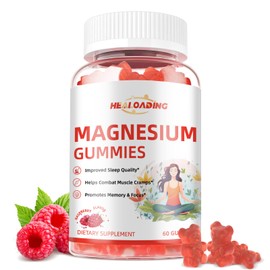Magnesium Potassium Supplement Gummies for Sleep-Calcium Vitamin Glycinate Supplement Promotes Healthy Relaxation Muscle Bone Energy Support for Adults and Kids Stress Relief Raspberry Flavor 60 Count