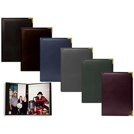Pioneer Mini Oxford Bound Photo Album, Solid Color Sewn Leatherette Covers with Brass Accent Corners, Holds 24 5"x7", Photos, 1 Per Page, Black