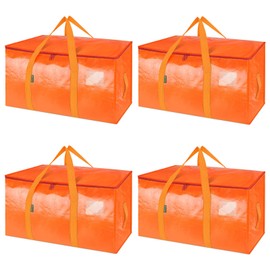 BALEINE 4-Pack Oversized Moving Bags with Reinforced Handles, Heavy-Duty Storage Tote for Clothes, Moving Supplies (Orangel, 4-Pack)