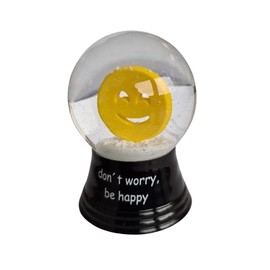 Real Glass Snow Globe - Almost Like Real Snow - Smiley Face Design 4.5 cm