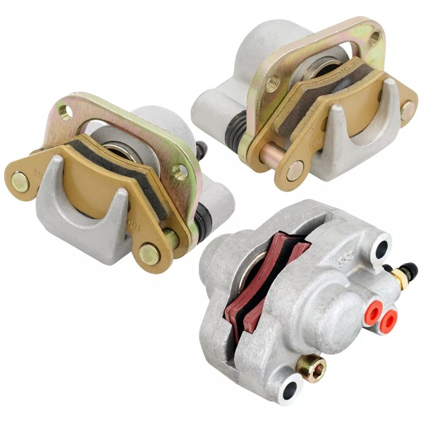 Caltric Front And Rear Brake Caliper W/ Pad For Polaris