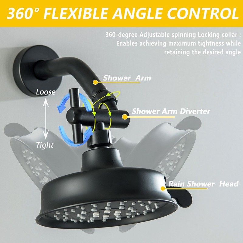 LUOGULIANG All Metal Shower Head Elbow Adapter, Stainless Steel Shower