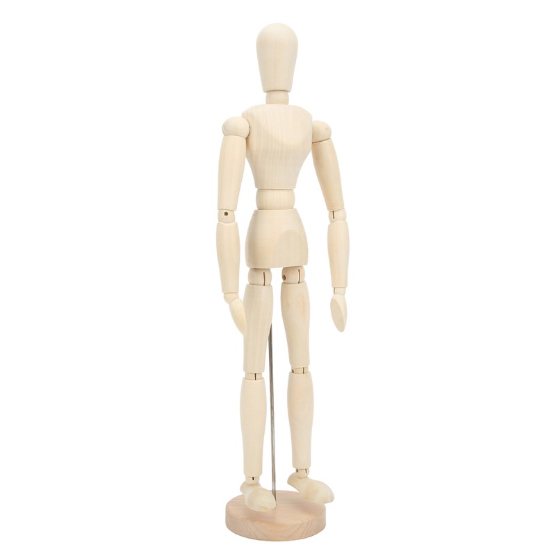 16in Wooden Mannequin Mini Flexible Rotating Sketch Drawing Wooden Figures