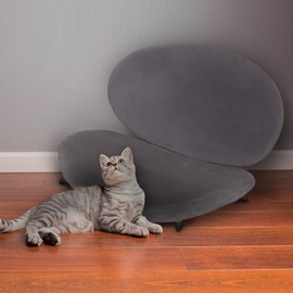 Elegant Home Fashions Lee Pet Bed with Microfiber Cover Cushion, Grey (PET-999)