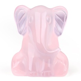 YATOJUZI 2" Elephant Decor Statue Rose Quartz Crystals Pink Office Desk Room Home Decor Hand Carved Crystal Decor Figurines Animal Figurine Elephant Gifts for Women Spiritual Gifts