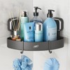TAILI Corner Shower Caddy with Suction Cup with Hooks, Aluminum