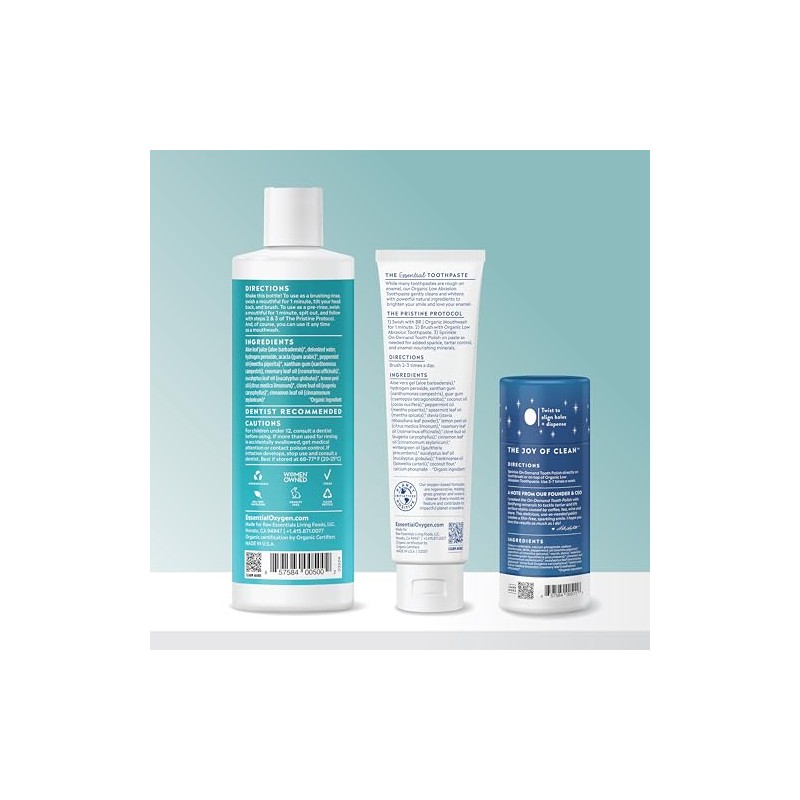 Essential Oxygen Pristine Protocol 3-Step System (Rinse, Brush and Polish)