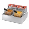 Electric Deep Fryer 17.2L Stainless Steel Dual Tank with Basket