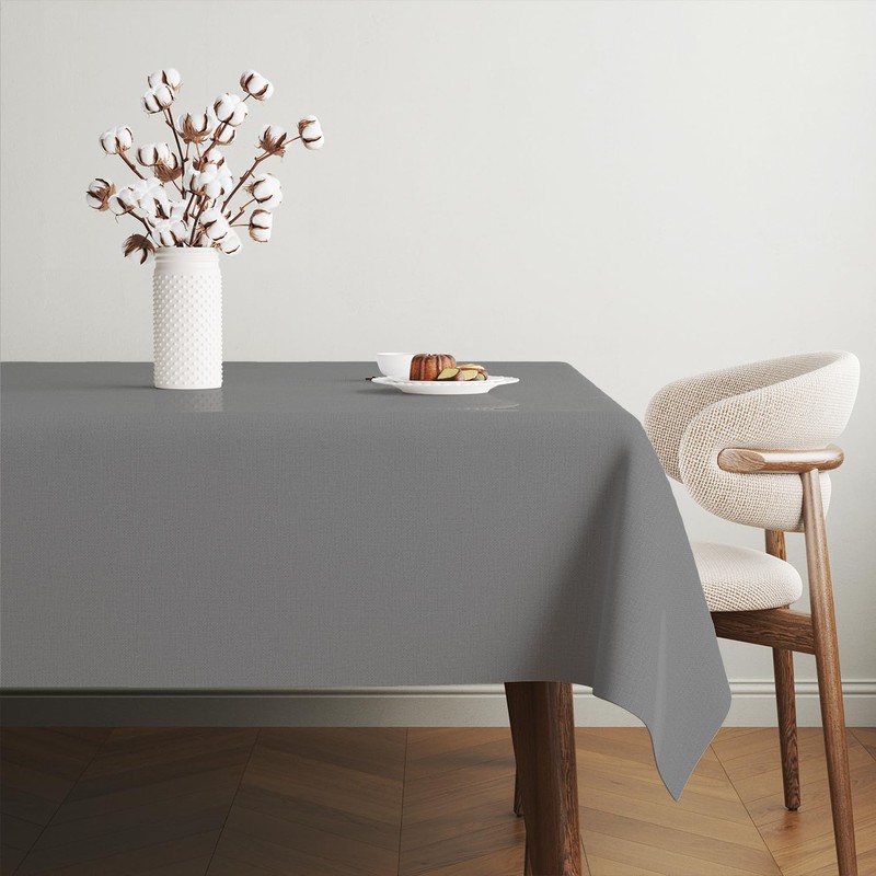 Martina Home TER Grey 140 Round Oilcloth Tablecloth