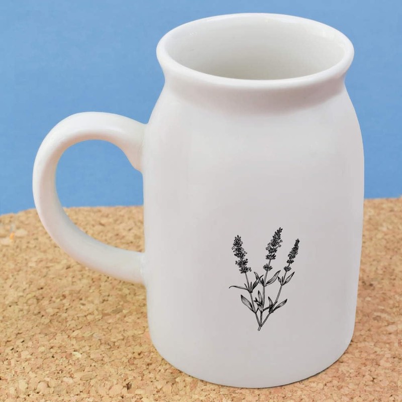 300ml 'Simple Lavender Plant' Ceramic Milk Jug (MJ00016772)
