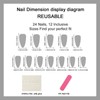 OuryTech Press on Nails Black, 24 Pieces All Black Medium