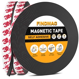 FINDMAG 3 Rolls 15 Feet Magnetic Tape with Strong Self Adhesive Flexible Magnetic Strip Magnet Tape Roll Perfect for Craft and DIY Projects, whiteboards & Fridge Organization
