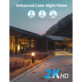 Tonton 2K Wireless Security Camera Outdoor, 3MP 360° View WiFi Camera, Pan Tilt Auto Tracking, 2-Way Talk, Color Night Vision, AI Human Motion Detection, Floodlight & Siren Alarm, (2K, 2.4GHz WiFi)