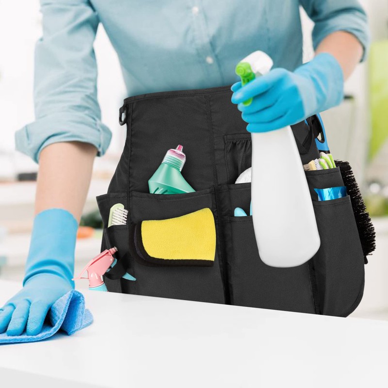 LoDrid Professional Cleaning Apron, Water Resistant Speed Cleaning Caddy Aprons