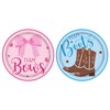 Boots or Bows Gender Reveal Brown Pink Paper Plates Gender