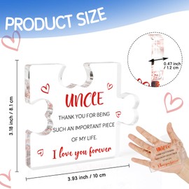 Uncle Gifts from Niece Nephew, Birthday Gifts for Uncle, Uncle Gifts from Kids, Best Uncle Gifts Acrylic Block, Uncle Presents, Uncle Christmas Gifts, Fathers Day Gift for Uncle Office Home Desk Decor