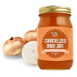Green Jay Gourmet Caramelized Onion Jam - Large 20 oz Jar - Handcrafted w/Sweet Vidalia® Onions - Perfect for Grilling, Cheeseboards, BBQs, & Sandwiches - USA Made - Gluten-Free, No MSG & Small-Batch