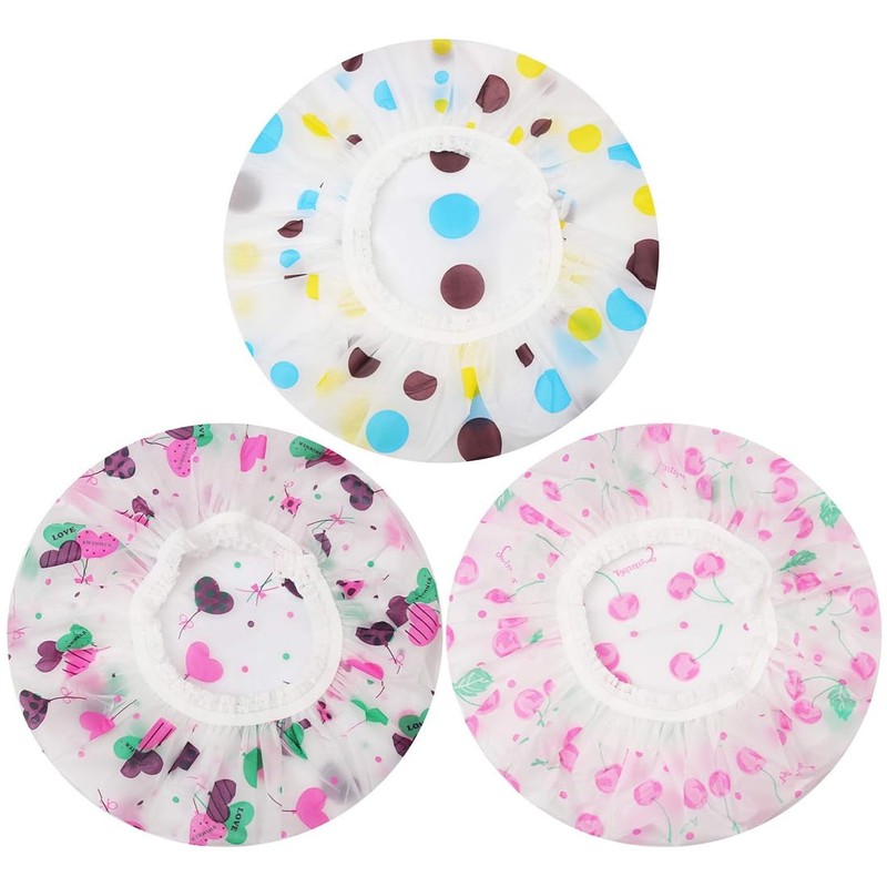 3pz Gorra de Baño Impermeabile Gorros de Ducha para Mujer,