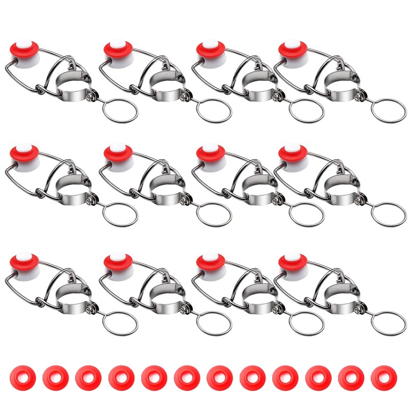 FERRODAY 12-Pack 18mm Glass Bottle Caps with Replacement Silicone Gaskets