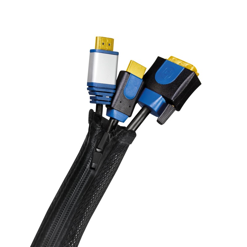 LogiLink KAB0082 Cable Sleeve with Zip, Diameter 30 mm, Colour: