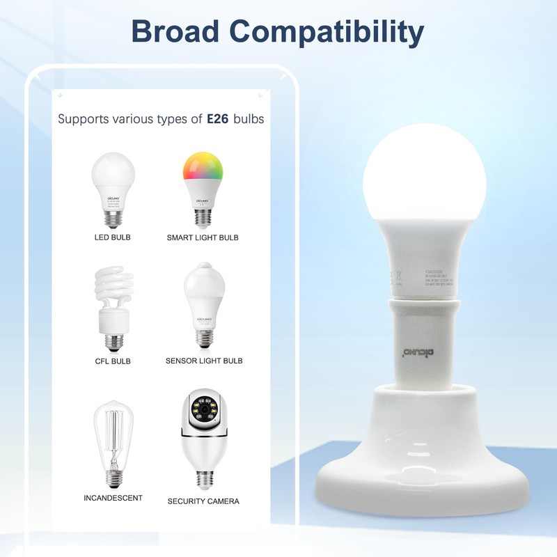 DiCUNO E26 3CM/1.2 Inch Socket Extender, E26 Lamp Bulb Socket