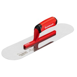 Goldblatt RED Stainless Steel Pool Trowel, 16"x 4" Professional Drywall Masonry Trowel with Soft Grip Handle, Lightweight Magnesium Shank, Round End, Plastering Trowel for Sheetrock Wallboard