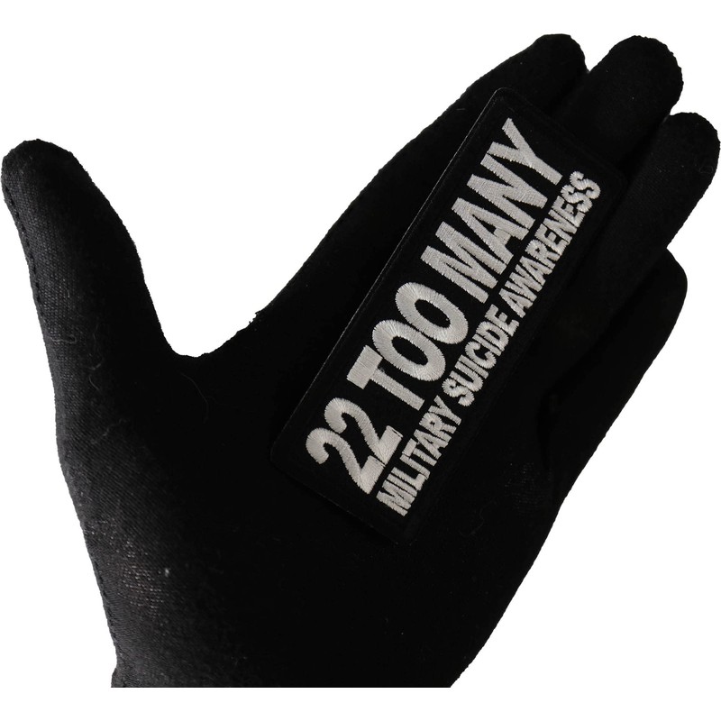 22 Too Many Military Suicide Awareness Patch, Patriotic Saying Patches