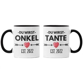 Trendation - You Will Be Uncle and Aunt 2022 Gift Pregnancy Announcement Baby Surprise You Will Be Aunt and Uncle Cups Set (Black)