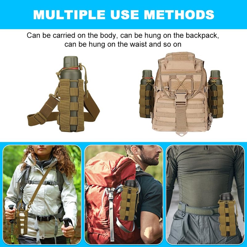 Lvjkes Bottle Holder Backpack Bottle Holder Belt (Khaki)