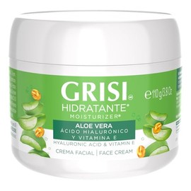 GRISI Crema Facial Hidratante con Aloe Vera, Ácido Hialurónico & Vitamina E, 110 g