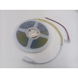 Q QINGCHEN COB LED Strip Lights ETL certificated,DC12V 16.4ft/5M 320leds/M CRI90 Flexible LED Tape 8mm, (Power Supply Not Included) (4000K White)