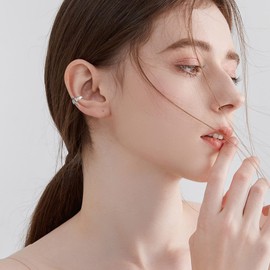 Delicate Ear Cuff Earrings Sterling Silver Filigree Jewelry Gift for Women, Sterling Silver