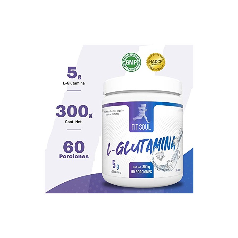 Fit Soul L-Glutamina Suplemento Alimenticio 300 g Fortalecedor