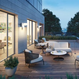 brightower brightower Au?enlampe, LED Wandleuchte Aussen, Wasserdicht IP65 aussenlampe wand, Wandleuchte Innen/Au?en mit Schwenkbar LED Panel, Warmwei? 3000K Au?enwandleuchte fr Garten Terrasse, Wei?