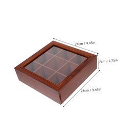 STOBAZA Wooden Tea Bag Organizer with Transparent Window Compartment Tea Coffee Holder Multifunctional Storage Box for Sugar Packets and Items for Kitchen and Office Use