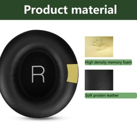 ACCIUK Replacement Ear Pads, Compatible with Shure AONIC 50 Headphones. New Soft Protein Leather Combined with high-Density Memory Foam, 1 Pair of Replacement Ear Pads (Black Night)