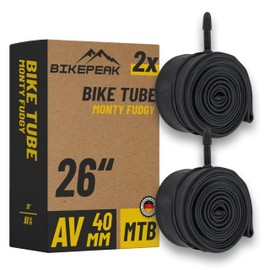 BikePeak Monty Fudgy MTB Bicycle Inner Tube 26 Inch AV-40 mm Monty Fudgy 40/62-559 - Bundle of 2 Inner Tubes