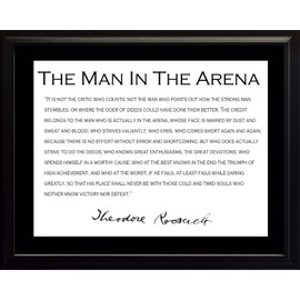 WeSellPhotos Theodore Teddy Roosevelt The Man in The Arena Quote 8x10 Framed Picture with Black Border