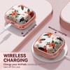with Safety Lock for AirPods 4 Case,Clear Floral Cute AirPod