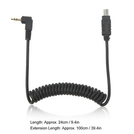 DC2 N3 Shutter Release Cord Cable, 2.5mm N3 Replacement Spring Cord for Nikon D7200, D7000, D5100, D5000, D3200, D3100, D90, Df, D750, D610, D600