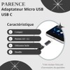 PARENCE. - Micro USB (female) to USB-C adapter (male) -