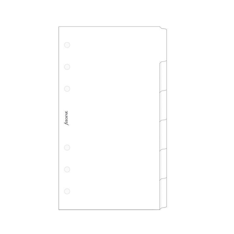 Personal Blank dividers 6 tabs - white