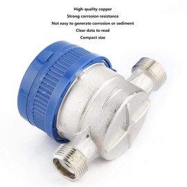 KUIDAMOS Water Meter,Vacuum Packaging Counting System Water Submeter,Copper Water Flow Gauge,for Households or Gardens
