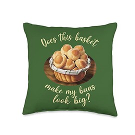 Funny Baker Zwiebach Bun Roll Bread Baking Zwieback Throw Pillow